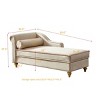 Modern Velvet Chaise Lounge Chair with Storage,Upholstered Recliner with Gold Metal Legs and Pillow for Bedroom or Living Room-The Pop Home - 4 of 4