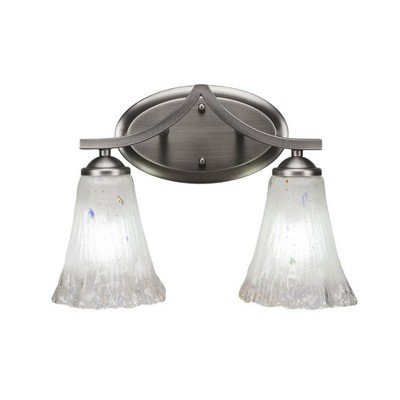 Toltec Lighting Zilo 2 - Light Vanity in  Graphite with 5.5" Fluted Frosted Crystal Shade