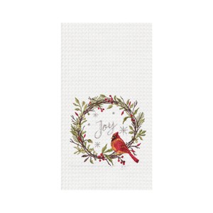 C&F Home Joy Cardinal Embroidered Waffle Weave Kitchen Towel - 1 of 4