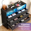 Whizmax 6 Drawer Double Dresser TV Stand, Bedroom Dresser with Power Outlet & LED Light, Wood Dresser for Room, Hallway - 3 of 4