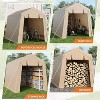 GustoWave 7x10 FT Portable Outdoor Storage Shed, UV-Resistant Carport for Motorcycle, Firewood - 4 of 4
