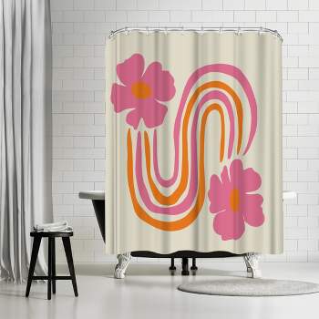 Americanflat 71x74 Flowers Shower Curtain by Miho Art Studio