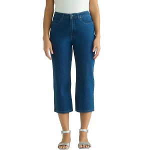 Jessica London Women's Plus Size True Fit Straight Leg Crop Jean - 1 of 4