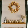 Attop Artificial Fall Wreath for Front Door Autumn Wreath with Golden Eucalyptus Leaves,Oak Leaves Decor - 3 of 4