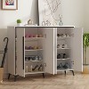 Famapy White Modern 4-Doors Entryway Shoe Cabinet With Metal Legs - 4 of 4
