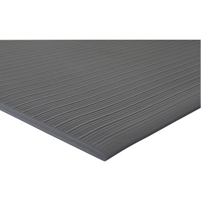  Genuine Joe Anti-Fatigue Mat Vinyl Foam Beveled Edge 3'x60' Black 02053 