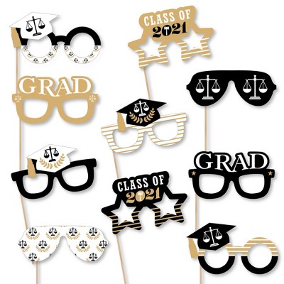 Big Dot of Happiness Law School Grad Glasses - Paper Card Stock Future Lawyer Graduation Party Photo Booth Props Kit - 10 Count