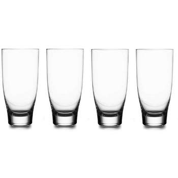 Highball Glasses, Combler 12-Ounce Clear Tall Drinking Glasses for  Cocktail, Juice, Ribbed Glassware, Water Glass Cups with Heavy Base, 4 Pack