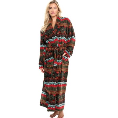 ADR Women's Long Robe, Fleece Plush Robe Woman, Cozy Regular & Plus Size Women's Bath Robe