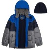 London Fog Boys' Heavyweight Puffer Jacket with Soft-Lined Hood and Fleece Beanie - 2 of 4