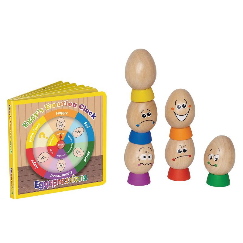 HAPE Eggspression - 6 Wooden Egg Figures and Book Set, 1 of 7