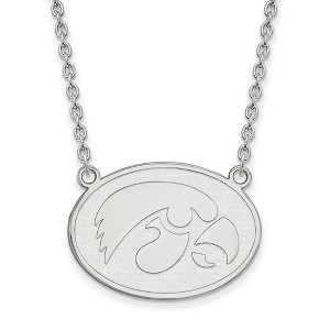 Black Bow Jewelry Sterling Silver Iowa Hawkeyes NCAA Necklace 18 Inch - 1 of 4