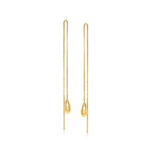 Ross-Simons 14kt Yellow Gold Teardrop Threader Earrings - 1 of 3