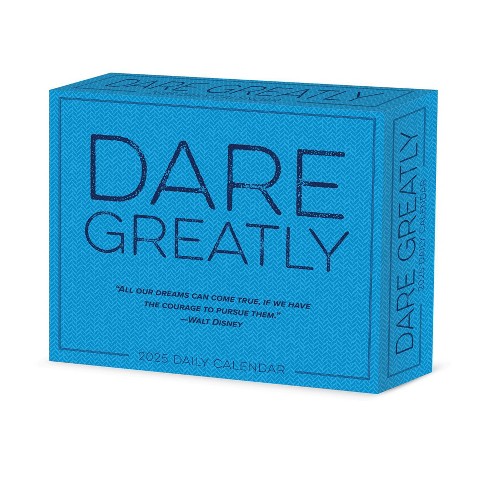 Willow Creek Press Dare Greatly 2025 Box Calendar: Daily Desktop, 5x6", Paper, Glue Binding, All Ages, Blue - image 1 of 4