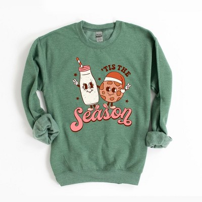 Simply Sage Market Women's Graphic Sweatshirt Tis The Season Milk and Cookies