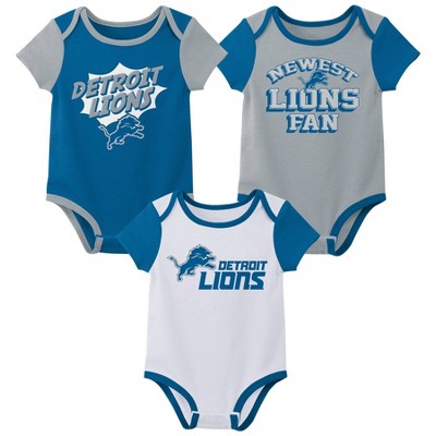 Nfl Detroit Lions Infant Boys' Aop 3pk Bodysuit - 0-3m : Target