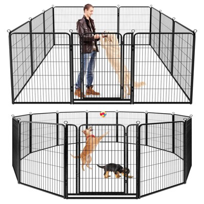 Dog Playpen Outdoor 12 Panels Heavy Duty Dog Pen 47" Height