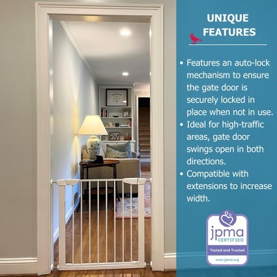 White Adjustable Pressure Mounted Baby and Pet Gate