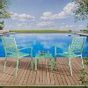 3 Pieces Patio Furniture Set, Metal Outdoor Furniture with 2 Chairs and Coffee Table, Modern Bistro Set for Garden, Balcony, Porch - 3 of 4