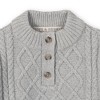 Girls' Organic Long Sleeve Mock Neck Button Placket Sweater Dress, Kids - 2 of 3
