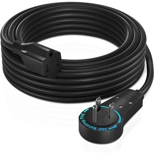 Maximm Cable 360° Rotating Flat Plug Extension Cord, 3 Prong Power Cord UL Certified - 1 of 4