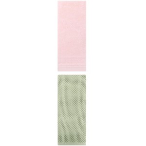 REGALWOVEN Solid Stripe Pattern Bathroom Face Hand Towels 14" x 30"/13" x 30" 2 Pcs - 1 of 4