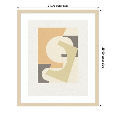 Svelte Natural Wood Framed Abstract Geometric Wall Art, 21 x 25 Inches