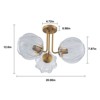 LLHZSY 20" Glass Semi Flush Mount Ceiling Light Gold - Modern 3-Light Fixture Decor - 3 of 4