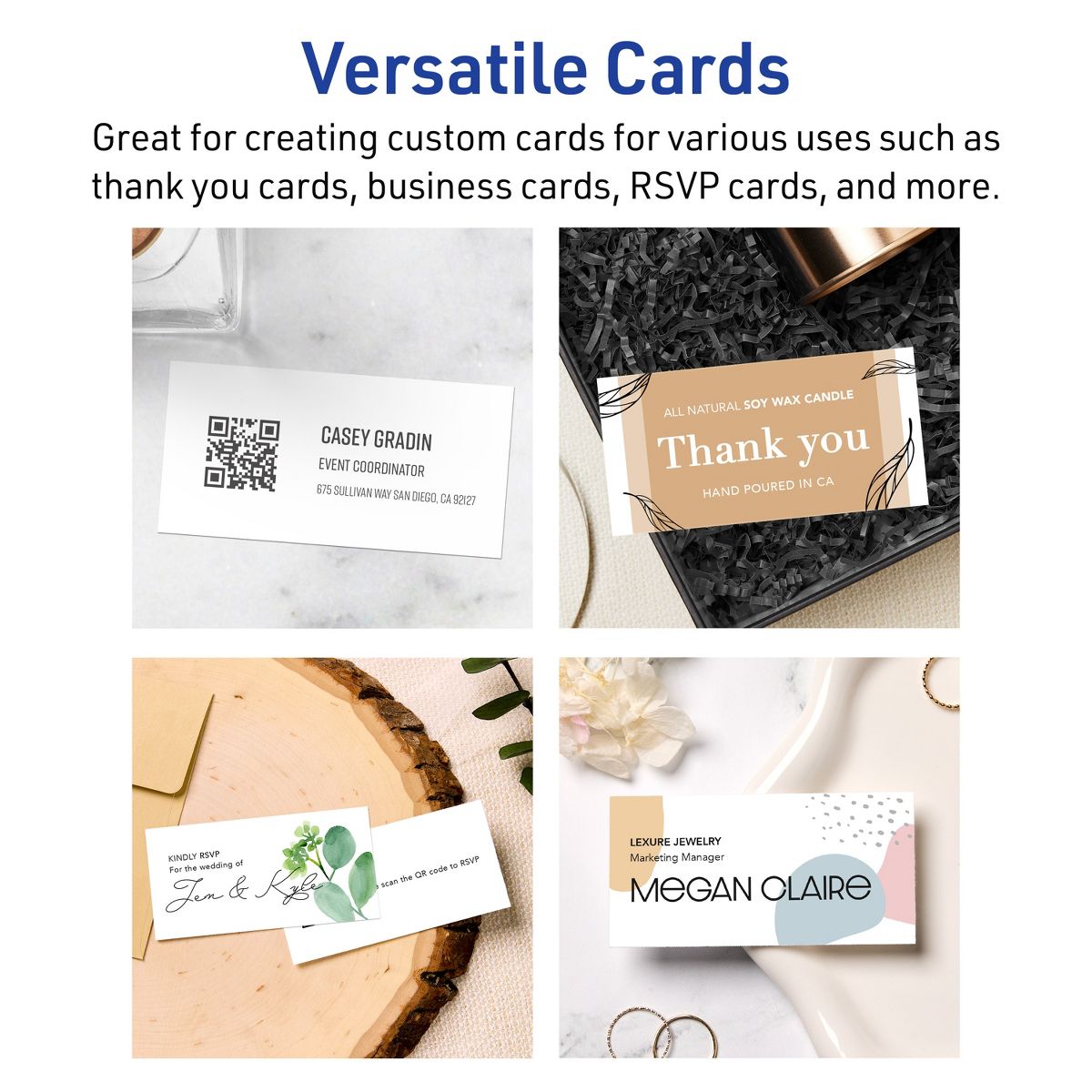 1-3/4" x 3-1/2" Rectangle, Matte White Business Cards - thumbnail 3