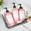 LunaLulinlk Glass Shampoo and Conditioner Dispenser, Pink Shower Soap Dispenser Bottles with Labels, Wash Dispensers - 4 of 4