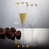 Berkware Luxurious Long Twisted Stem Champagne Flutes with 14k Gold Rim - 10.6oz - image 3 of 4