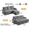 Dyonery 81" Sleeper Sofa Bed with Pull Out Bed L Shaped Couch Sectional Sleeper Sofa - 2 of 4