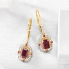 Ross-Simons 1.89 ct. t.w. Ruby and .14 ct. t.w. Diamond Drop Earrings in 14kt Yellow Gold - 3 of 4