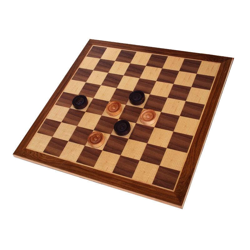 WE Games Old School Brown and Natural Wooden Checkers Set -11.75 in., 1 of 7