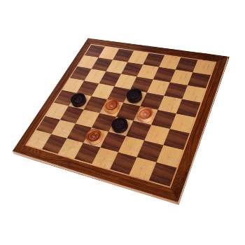 WE Games Old School Brown and Natural Wooden Checkers Set -11.75 in.