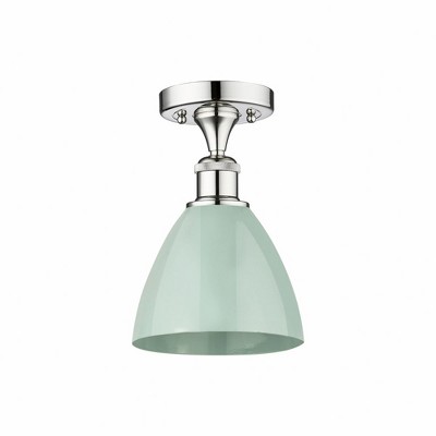 Plymouth Dome - 1 Light Semi-Flush Mount In Industrial Style-11.25 Inches Tall and 7.5 Inches Wide