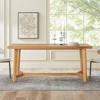 Walker Edison Modern Farmhouse Rustic Solid Oak Wood 70" Rectangle Dining Table - 4 of 4