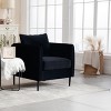 Lirago 33" Wide Black Velvet Accent Chair Single Sofa Armchair with 1 Pillow - 3 of 4