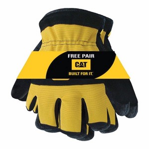 CAT Men's Palm Work Gloves Black/Yellow L 2 pair - 1 of 1