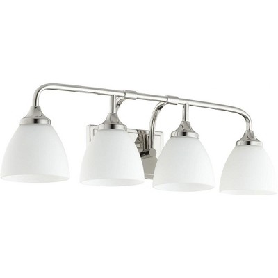 Quorum Lighting Enclave Glass 4-Light Polished Nickel Vanity Fixture