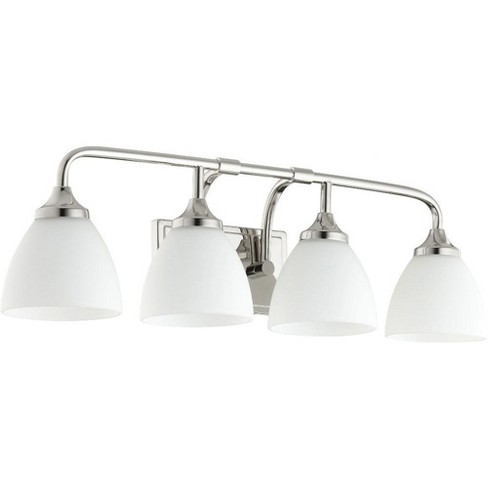 Quorum Lighting Enclave Glass 4-Light Polished Nickel Vanity Fixture - image 1 of 1