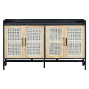 XINGHANZHENXUAN Rustic Sideboard Buffet Cabinet with Rattan Doors, Storage Cabinet with Adjustable Shelves for Dining Room & Living Room - 1 of 4