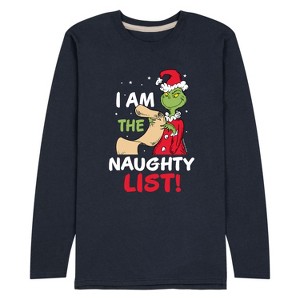 Men's - Dr. Seuss - The Grinch I Am The Naughty List Long Sleeve Graphic T-Shirt - 1 of 4