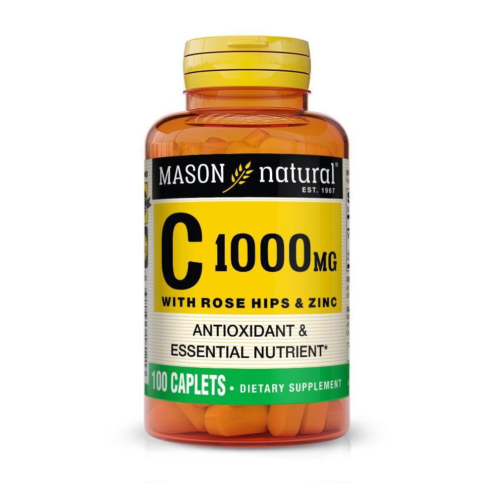 Photos - Vitamins & Minerals Mason Natural 1000 mg Caplets with Rose Hips and Zinc - 100ct 