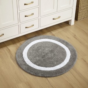 Hotel Bath Rug 100% Premium Cotton Tufted Two Tone Reversible Bathroom Rug, Soft & Water Absorbent, Machine Washable Bath Mat - 1 of 4