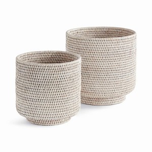 Plum & Post Burma Rattan Cachepots Large Set Of 2 - 1 of 4