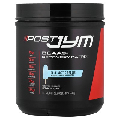JYM Supplement Science Post JYM®, BCAAs + Recovery Matrix, Blue Artic Freeze, 1.4 lbs (630 g)