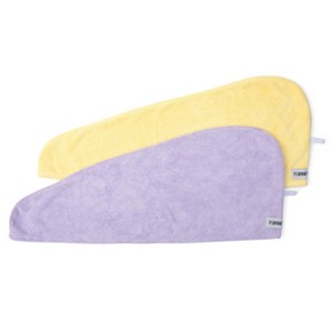 Turbie Twist Microfiber Hair Towel Wrap 2 Pack, Quick Dry Turban for Curly, Long & Thick Hair, Lilac & Lemon, For Women, Men & Kids - 1 of 4