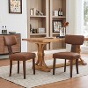 Mid Century Modern Dining Chairs Set of 2, PU Leather Upholstered Chairs with Curved Backrest for Dining Room - 2 of 4