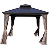 Kozyard Caesar Aluminum Hardtop Gazebo Metal Pavilion with Netting and Shaded Curtains for Patio, Backyard Deck - 2 of 4